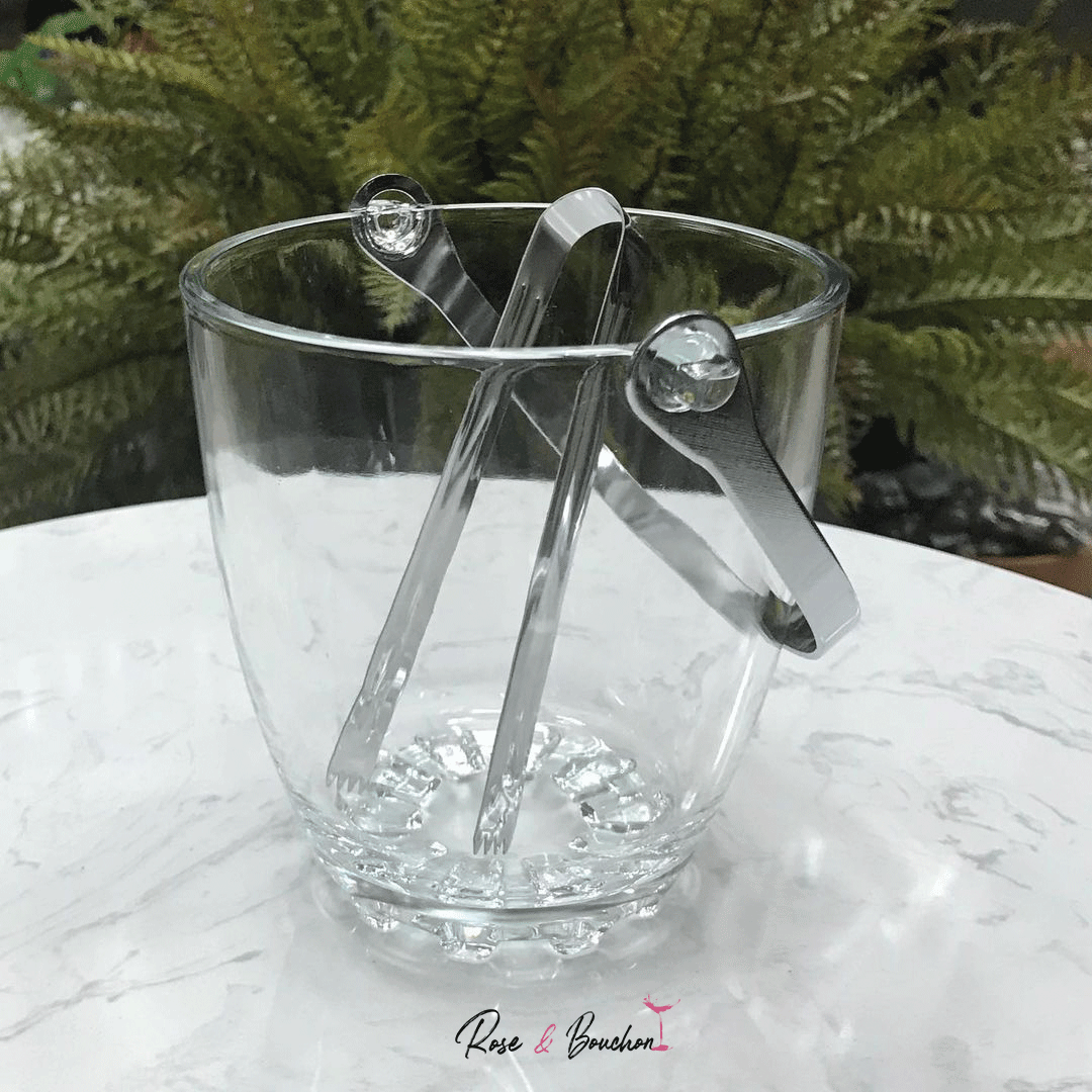 Petit seau à glace transparent en verre