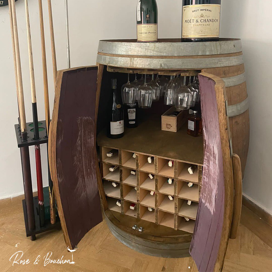 Tonneau de décoration en bois de fût de chêne XXL 500 Litres