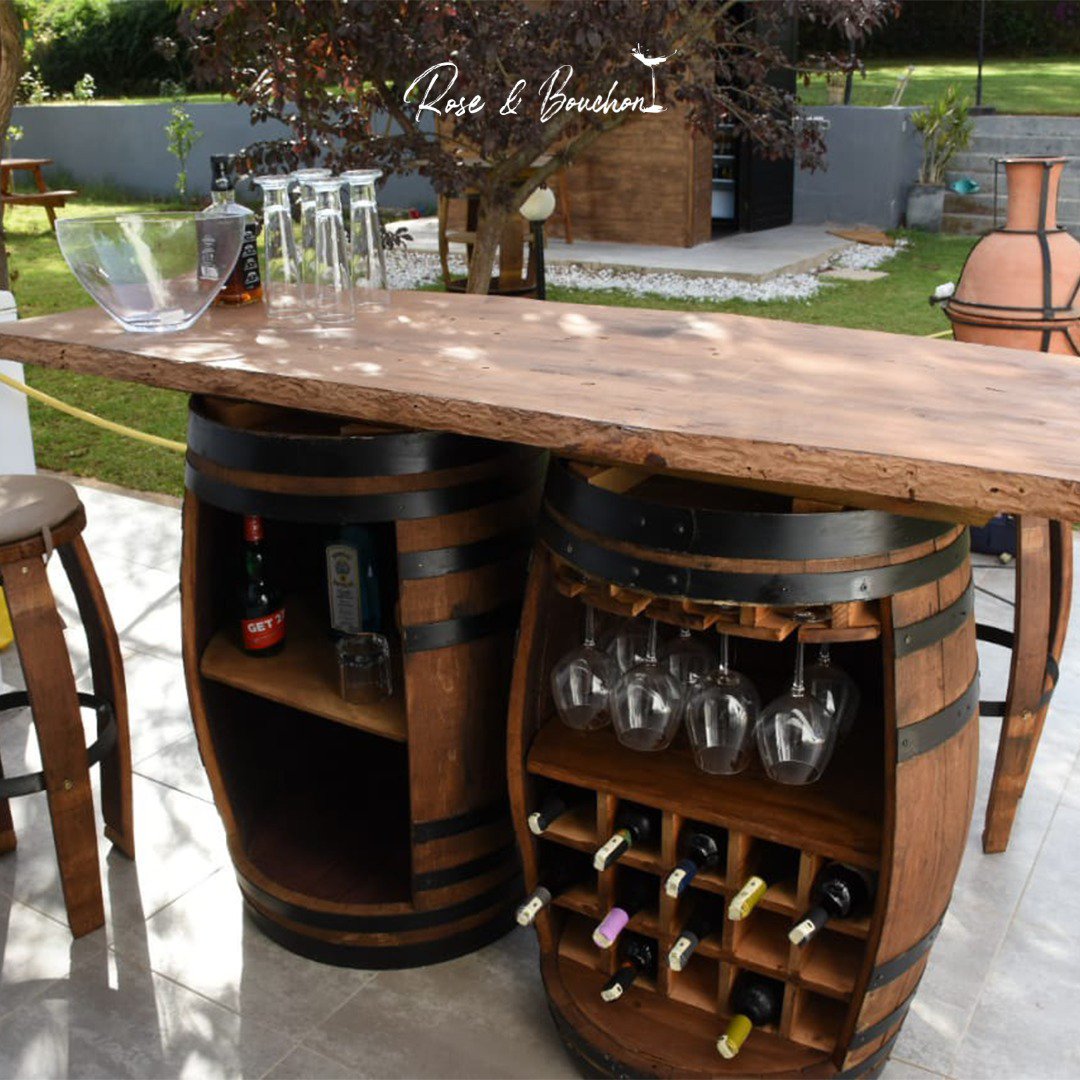 Ensemble Comptoir Deux Tonneaux avec rangements de 225 litres