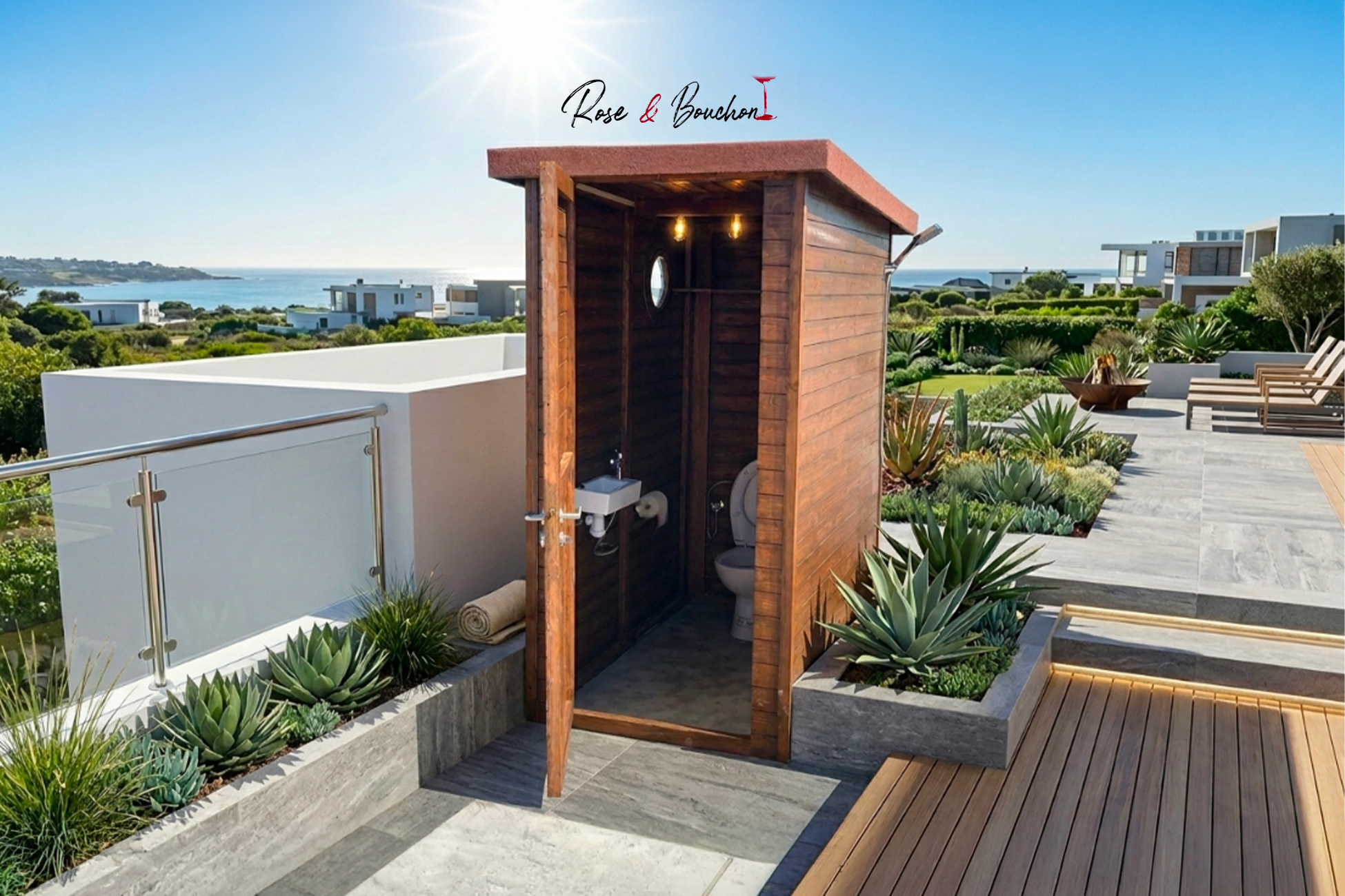 Sanitaire finition en bois naturel