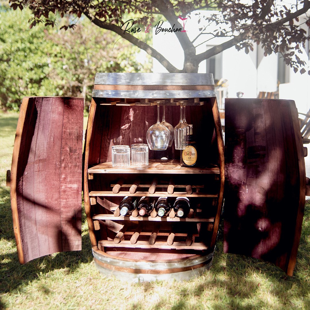 Tonneau Armoire en fût de chêne à double portes (225 Litres )