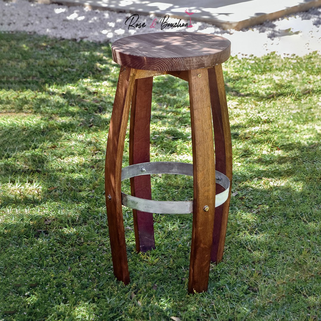 Tabouret de bar avec lames en fût de Chêne