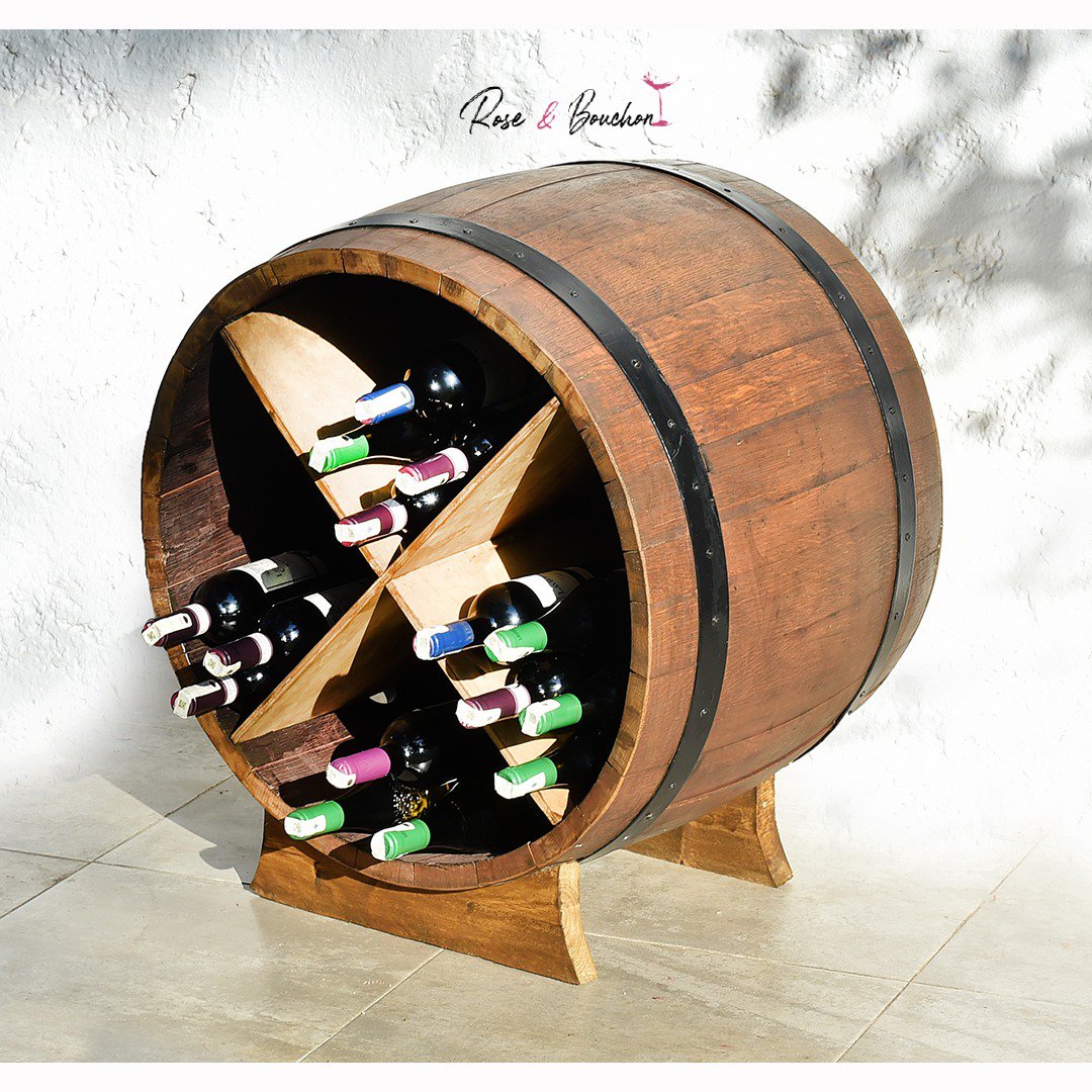 Casier à vin en bois de fût de chêne- 36 Bouteilles
