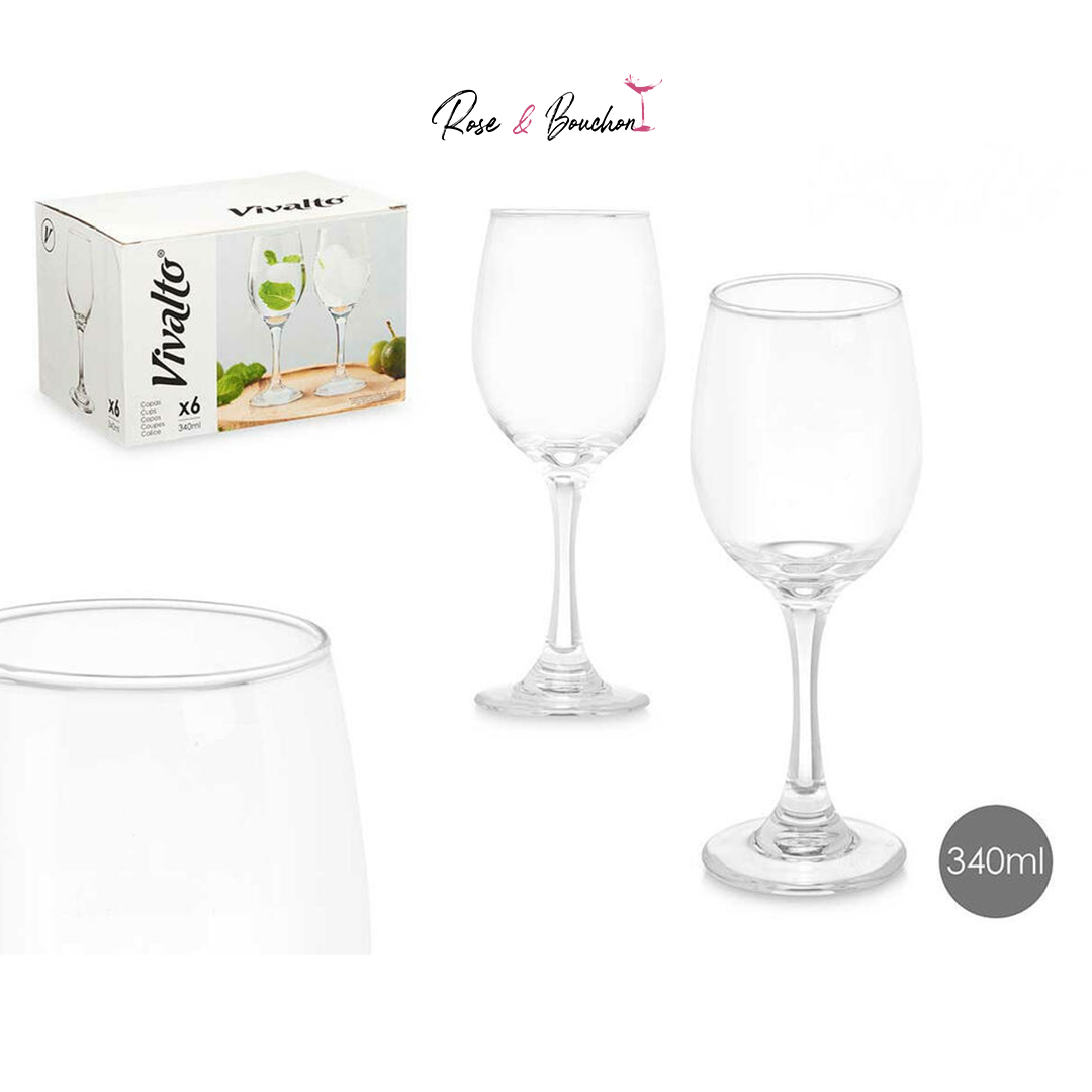 Verres à Vin Vivalto – 34 cl ( Pack de 6 Verres)