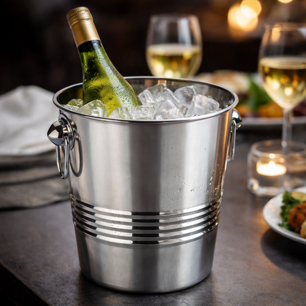 Seau à champagne en acier inoxydable