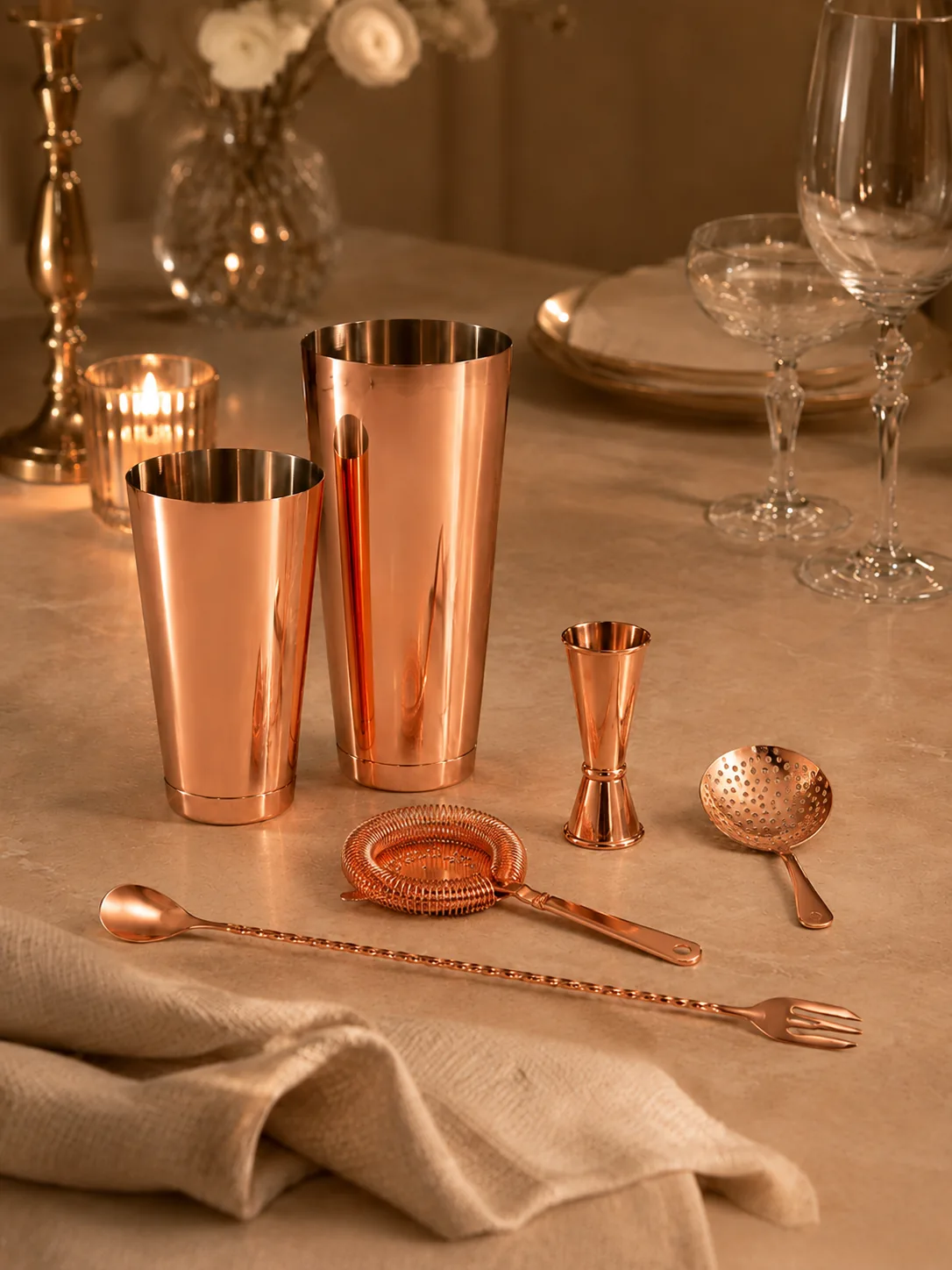 Rose et Bouchon | Cocktail Tool Set Copper Speak – Outils cocktail raffinés — produit