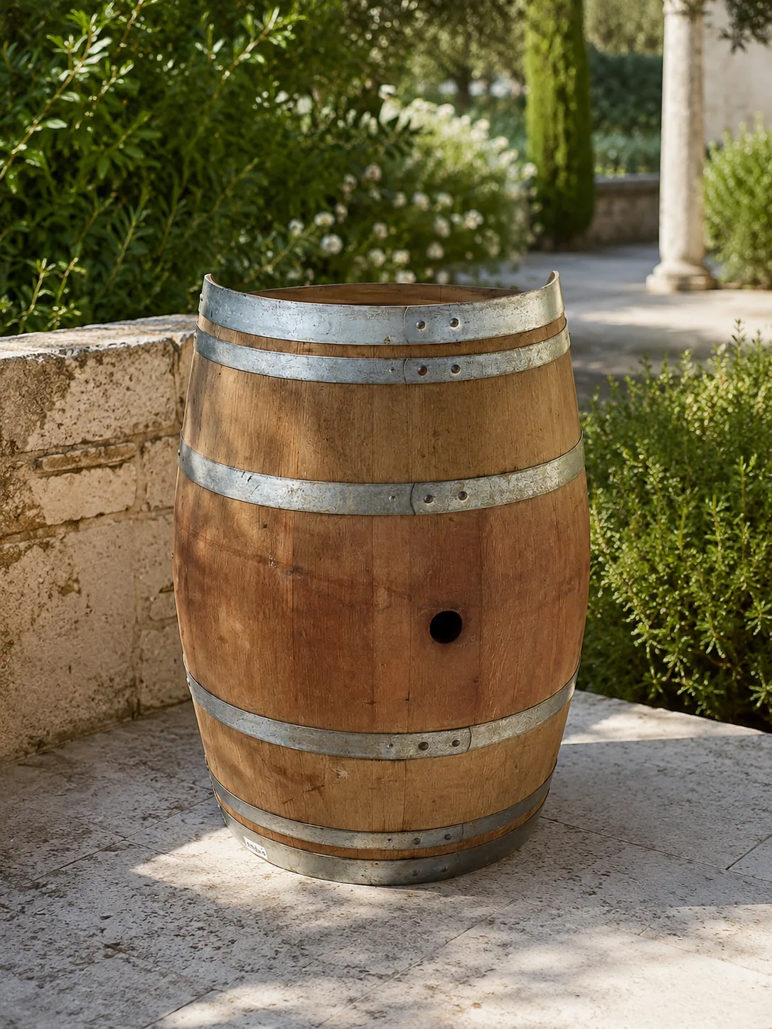 Rose et Bouchon | Demi-Tonneau bois – Pièce signature jardin — produit