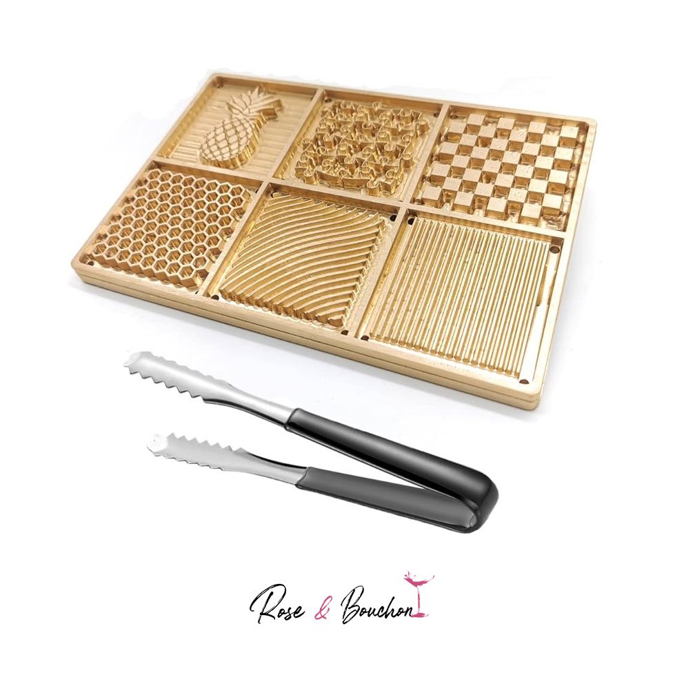 Ice stamp tray brass 20x10cm