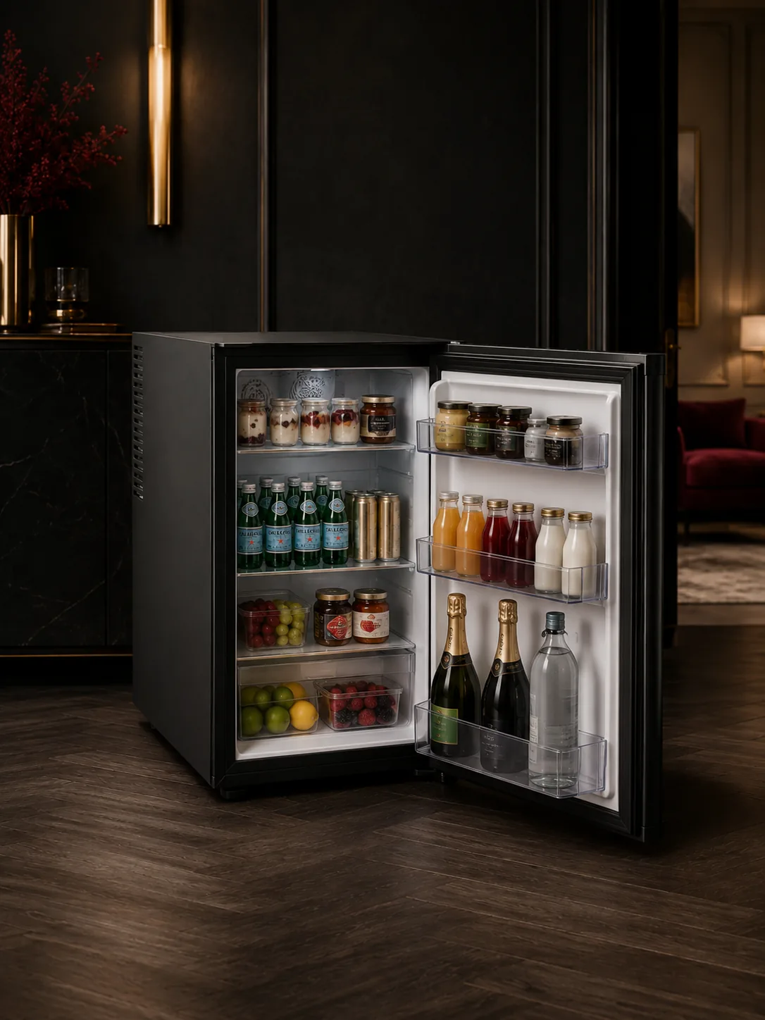 Rose et Bouchon | Mini bar silencieux – Stockage optimal des bouteilles — produit