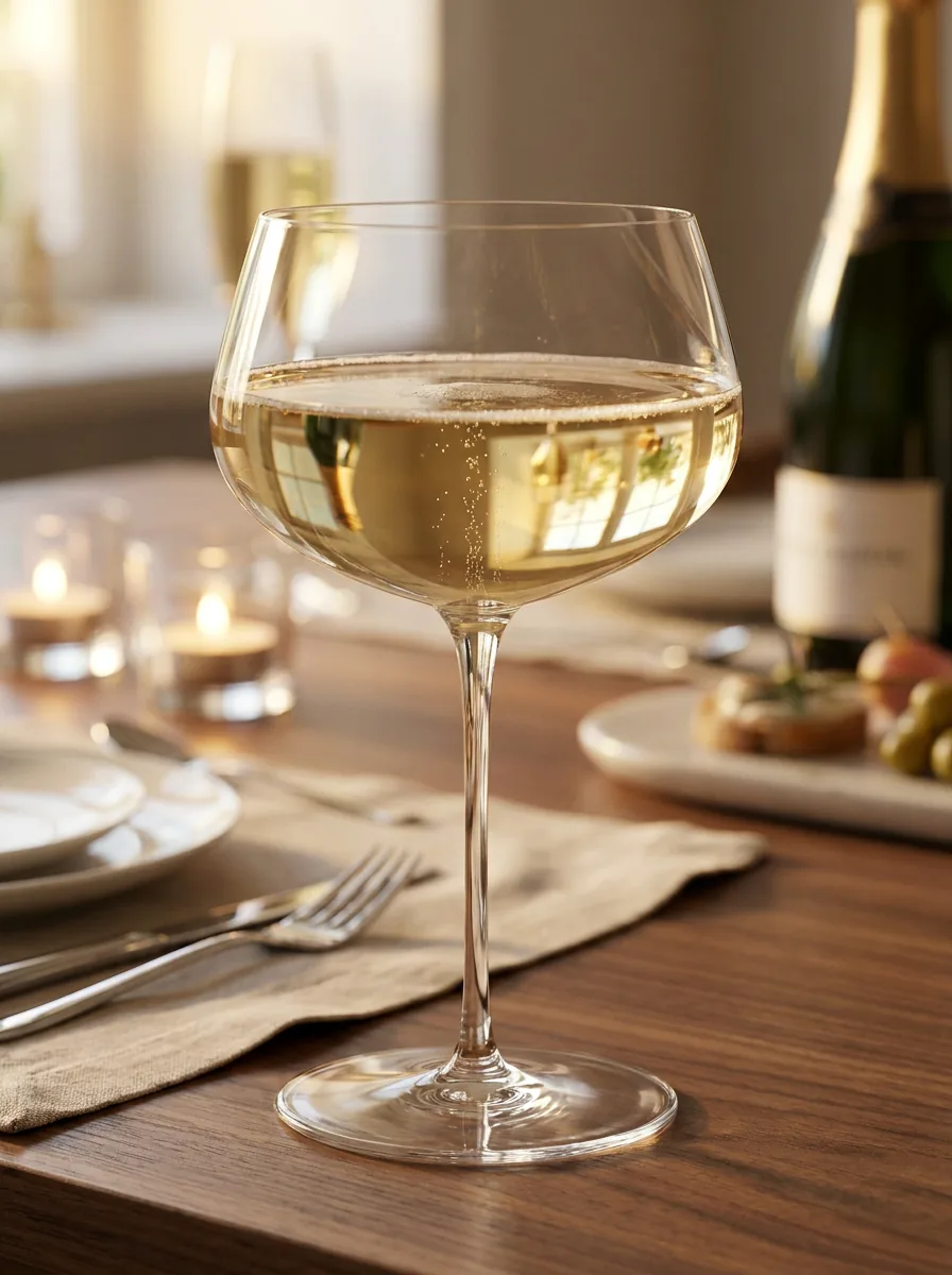 Rose et Bouchon | Grand verre à champagne en cristal collection STEM NUDE GLASS (Pack de 2) — produit