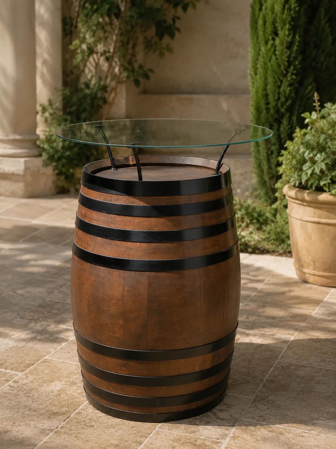 Rose et Bouchon | Table tonneau de vin – Pièce signature pour bouteilles — produit