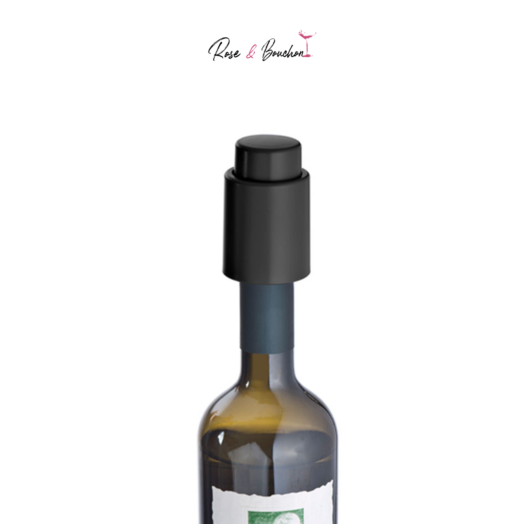 Bouchon stoppeur Sangio pour bouteille de vin (Noir, Plastique ABS, 53g)  comme objets pub Sur